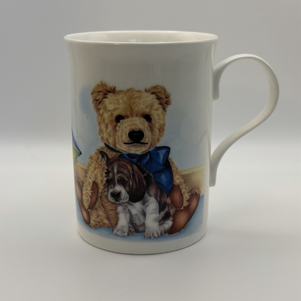 Vtg Teddy Bear Puppy Mug Tea Cup Crown Trent Playmates‎ Bone China England UK